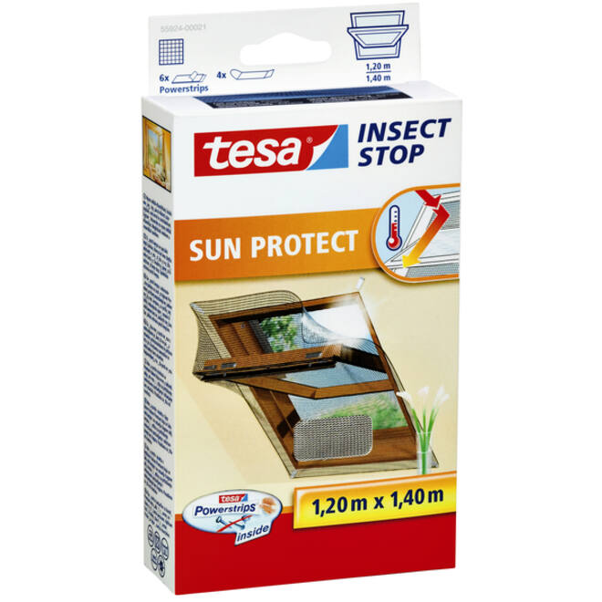 Insectenhor tesa® Insect Stop Klittenband voor dakramen 1,2x1,4m antraciet