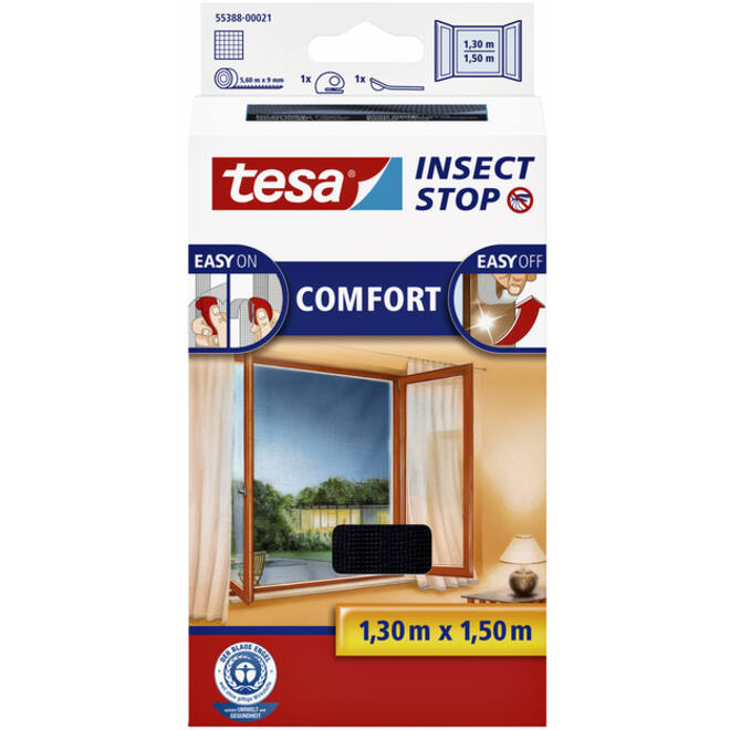 Insectenhor tesa® Insect Stop COMFORT raam 1,3x1,5m zwart