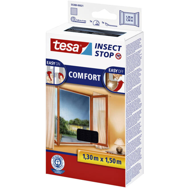 Insectenhor tesa® Insect Stop COMFORT raam 1,3x1,5m zwart