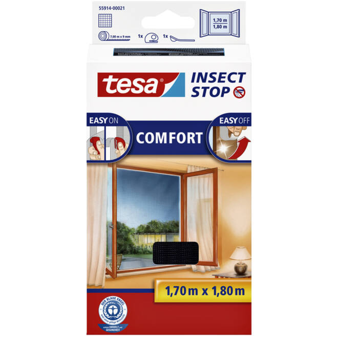 Insectenhor tesa® Insect Stop COMFORT raam 1,7x1,8m zwart