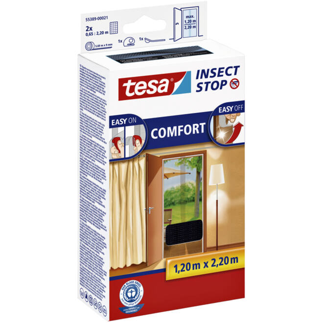 Insectenhor tesa® Insect Stop COMFORT deur 2x 0,65x2,50m zwart