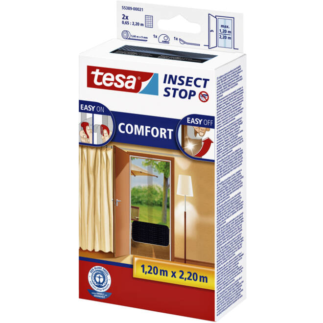 Insectenhor tesa® Insect Stop COMFORT deur 2x 0,65x2,50m zwart