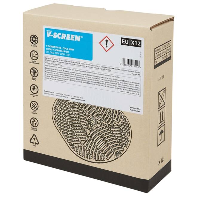 Urinoirmat V-screen Cool Mint 178x178mm lichtgrijs