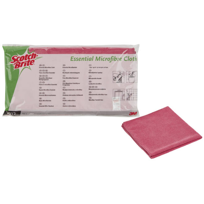 Microvezeldoek Scotch-Brite Essential 360x360mm rood
