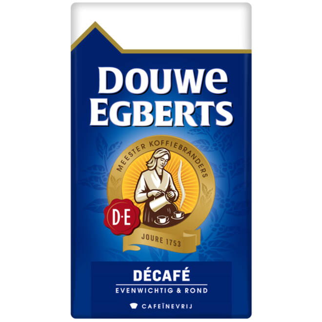Koffie Douwe Egberts snelfiltermaling decafe 250gr