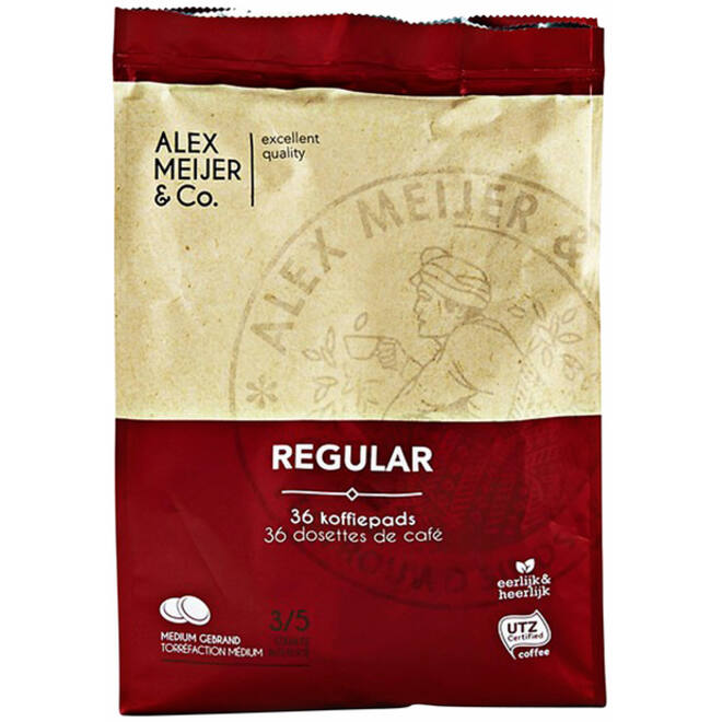 Koffiepads Alex Meijer regular 36 stuks 7gram