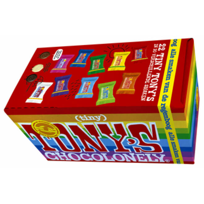 Chocolade Tony's Chocolonely tiny mix doos 200gr