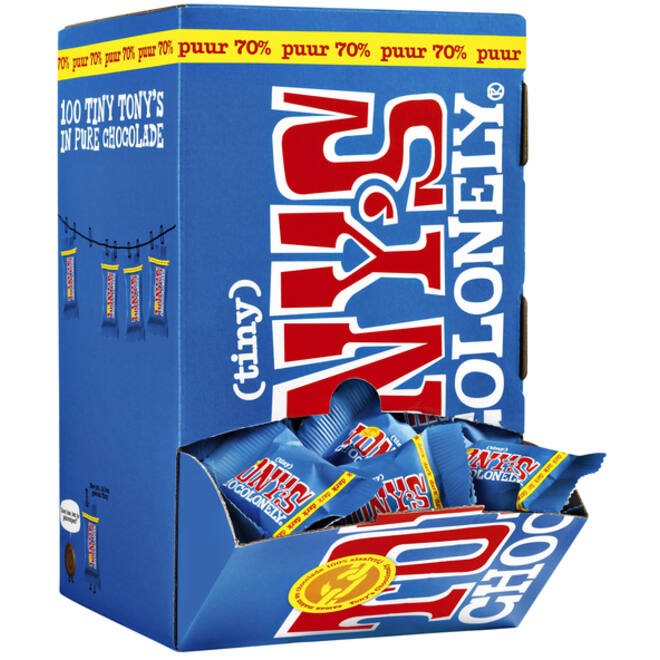 Chocolade Tony's Chocolonely tiny puur doos 100 st