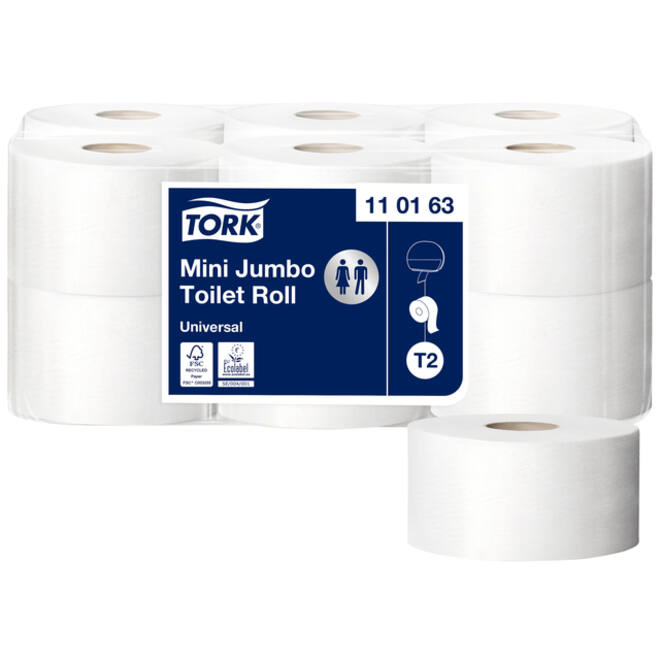 Toiletpapier Tork T2 Universal 1-laags 240mtr wit 110163