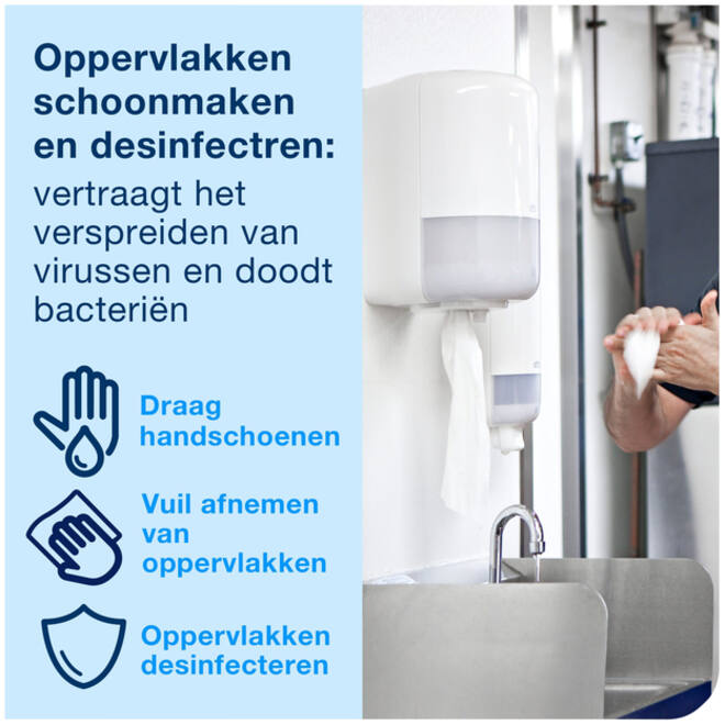 Poetspapierdispenser Tork M2 Elevation wit 559000