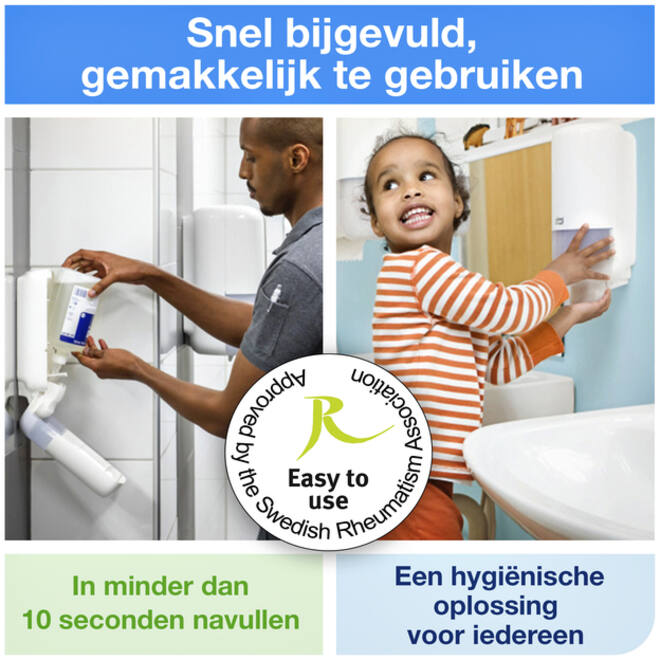 Zeepdispenser Tork S11 Elevation vloeibare en sprayzeep hygienisch wit 560000