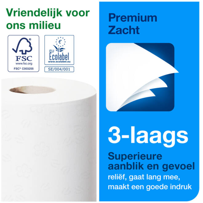 Toiletpapier Tork T4 Premium 3-laags 250 vel wit 110316