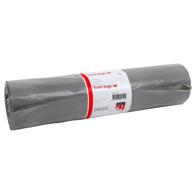 Afvalzak Quantore LDPE T50 60L grijs extra stevig 60x90cm 25 stuks