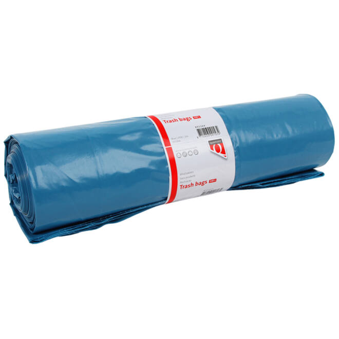 Afvalzak Quantore LDPE T70 240L blauw extra stevig 65/25x140cm 10 stuks