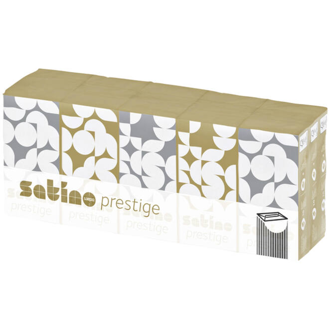 Zakdoek Satino Prestige 4-laags 15x10st wit 113940