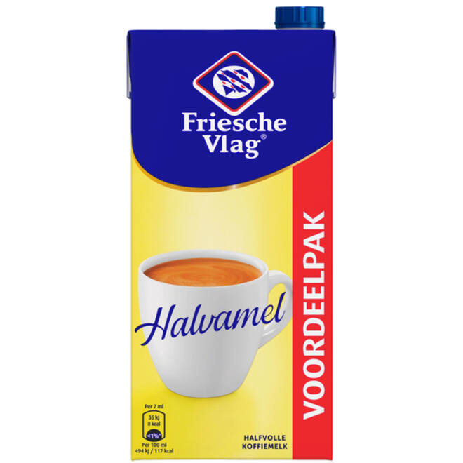 Koffiemelk Friesche Vlag halvamel 930ml