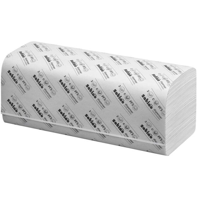 Handdoek Satino Comfort PT3 c-vouw 2-laags 25x32cm wit 277420