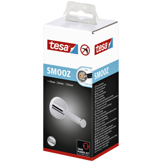 Reserverolhouder tesa® Smooz hoogglans verchroomd metaal zelfklevend
