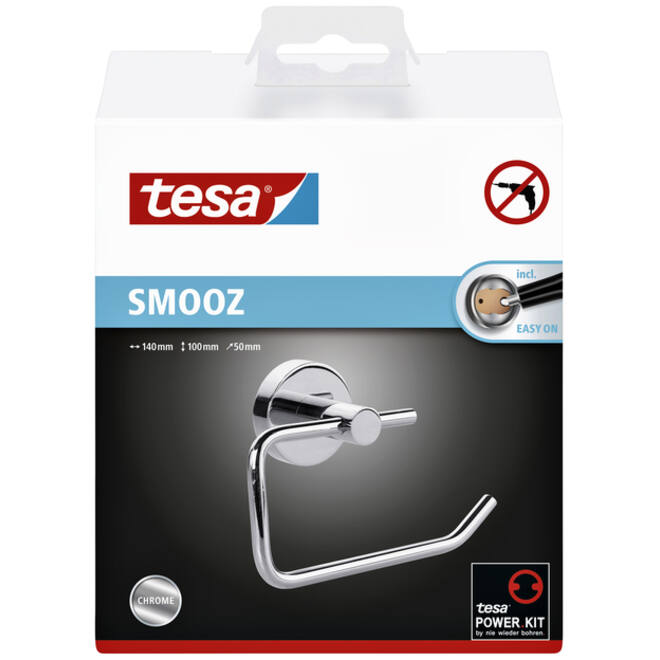 Toiletrolhouder tesa® Smooz hoogglans verchroomd metaal zelfklevend