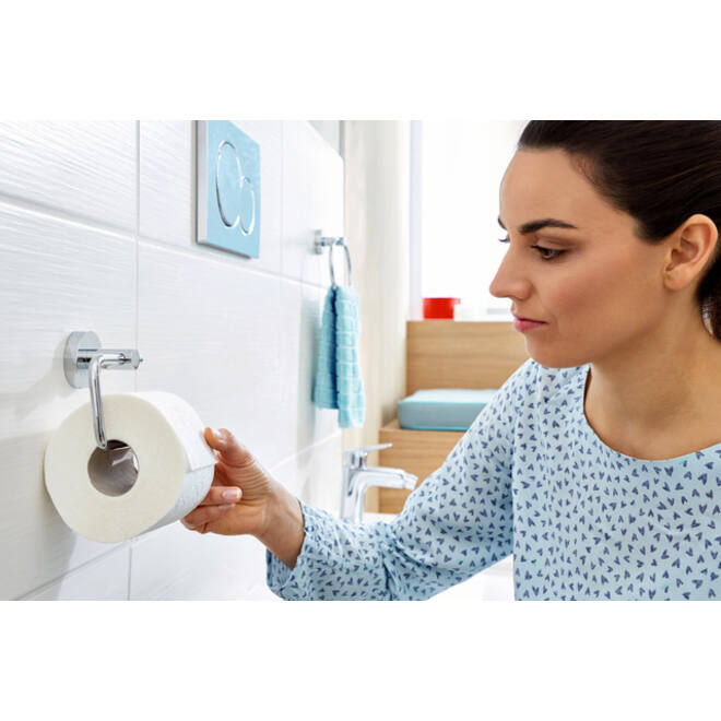 Toiletrolhouder tesa® Smooz hoogglans verchroomd metaal zelfklevend
