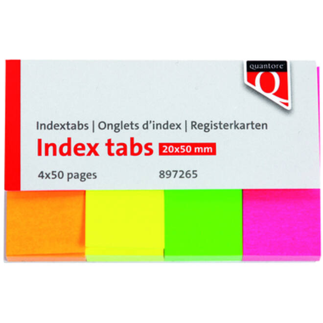 Indextabs Quantore 20x50mm neon