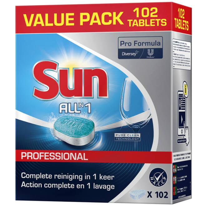 Vaatwastabletten Sun All-in-one 102 stuks