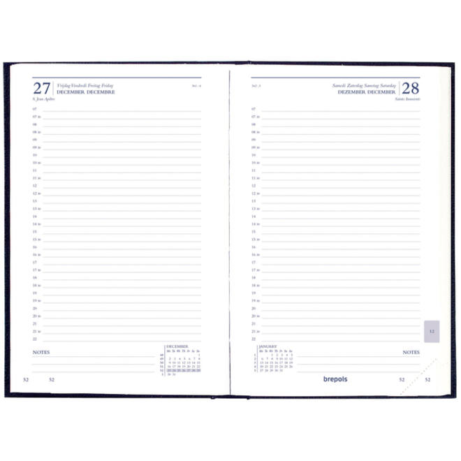 Agenda 2026 Brepols Saturnus Luxe 1dag/1pagina zwart
