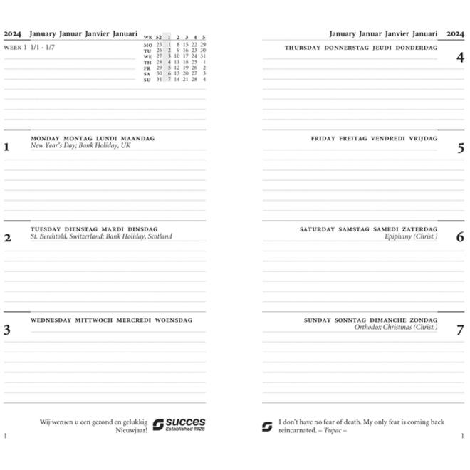Calendarium 2026 Succes Standard 7dagen/2pagina's