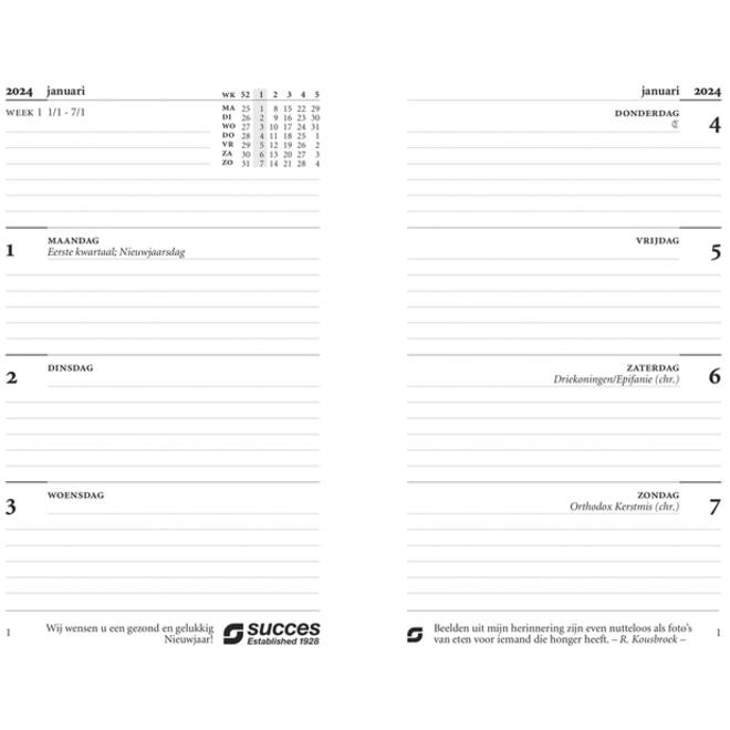 Agendavulling 2026 Succes Senior 7dagen/2pagina's