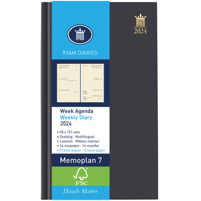 Agenda 2027 Ryam Memoplan 7 Nappa 7dagen/2pagina's assorti