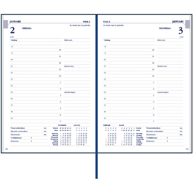 Agenda 2027 Ryam Twenty-four Mundior 1dag/1pagina blauw