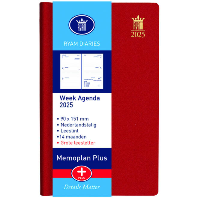 Agenda 2027 Ryam Memoplan 7 Plus Mundior 7dagen/2pagina's assorti