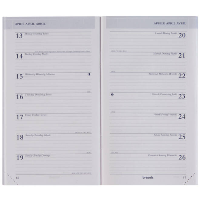 Agendavulling 2027 Brepols Breplan 7dagen/1pagina