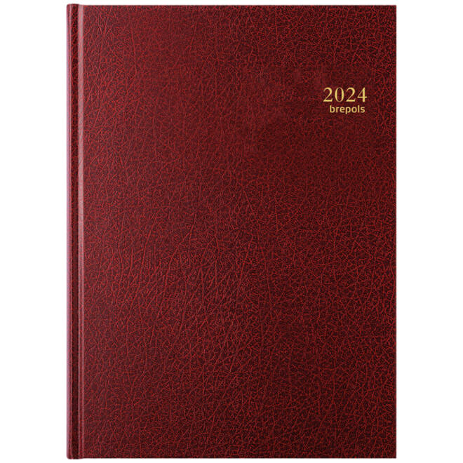 Agenda 2026 Brepols Bremax Santex A4 1dag/2pagina's 8 kolommen bordeaux