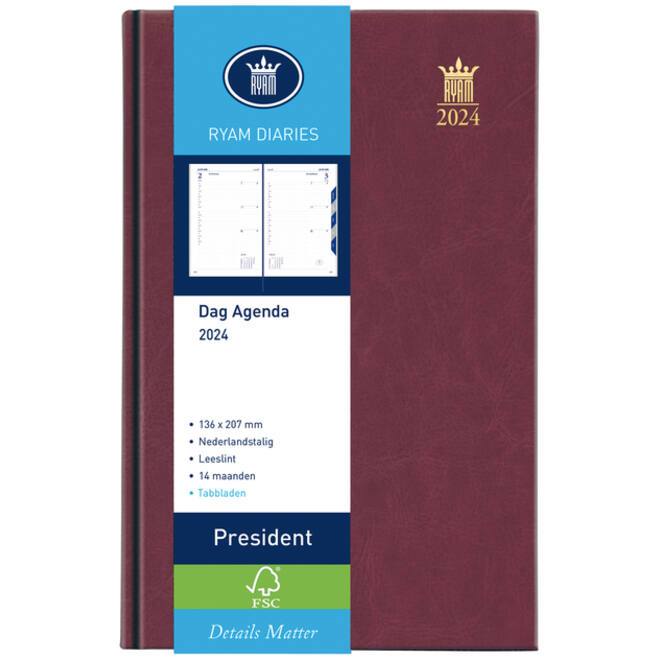 Agenda 2027 Ryam President 1dag/1pagina bordeaux