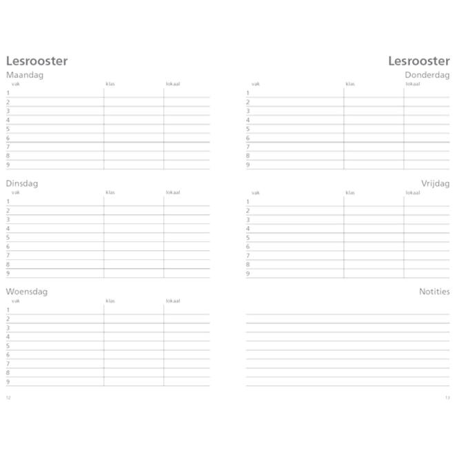 Schoolagenda 2025-2026 Ryam docenten 7dagen/2pagina's zwart