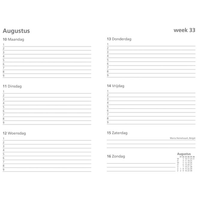 Schoolagenda 2025-2026 Ryam Studie Uni 7dagen/2pagina's donkerblauw