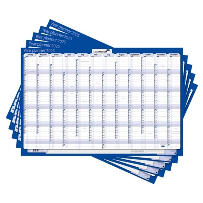 Jaarplanner 2027 Legamaster 1 persoon 90x60cm horizontaal gelamineerd Engelstalig