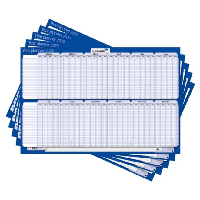 Projectplanner 2027 Legamaster 90x60cm horizontaal gelamineerd Engelstalig
