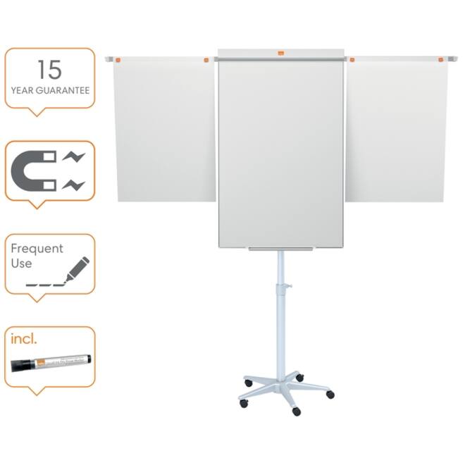Flipover Nobo Classic mobiel met uitschuifbare armen staal