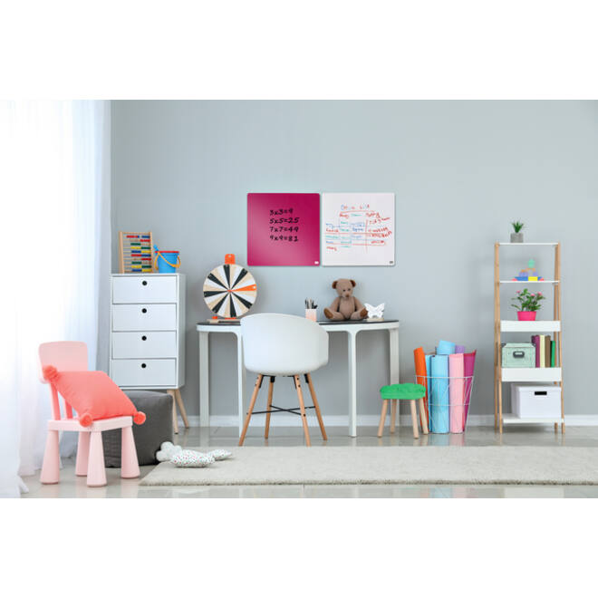 Whiteboard Nobo tegel 36x36cm roze magnetisch