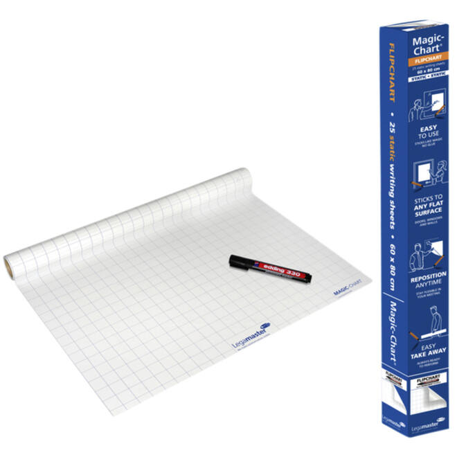 Magic-Chart Legamaster flipchart 60x80cm wit met ruit
