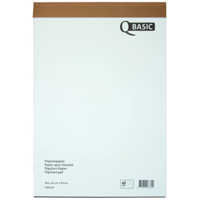Flipoverpapier Qbasic 65x95cm 40 vel ongevouwen ruit