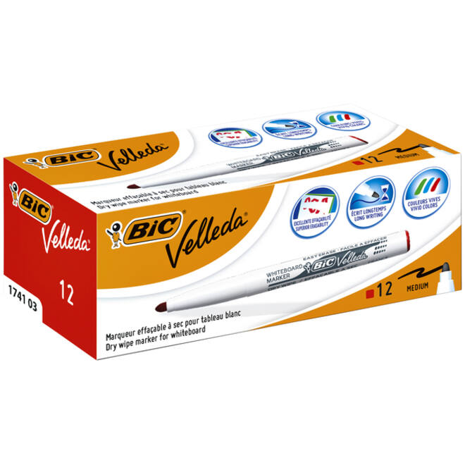 Viltstift Bic Velleda 1741 whiteboard rond medium rood