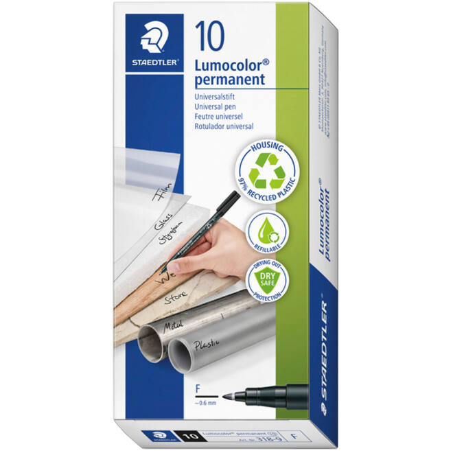 Viltstift Staedtler Lumocolor 318 permanent F zwart
