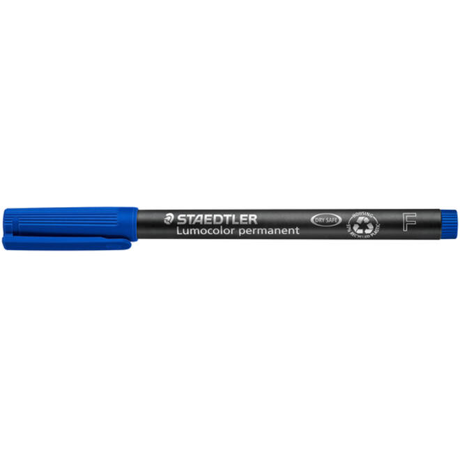 Viltstift Staedtler Lumocolor 318 permanent F blauw