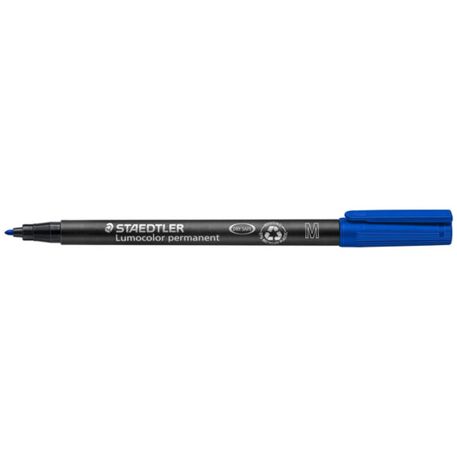 Viltstift Staedtler Lumocolor 317 permanent M blauw