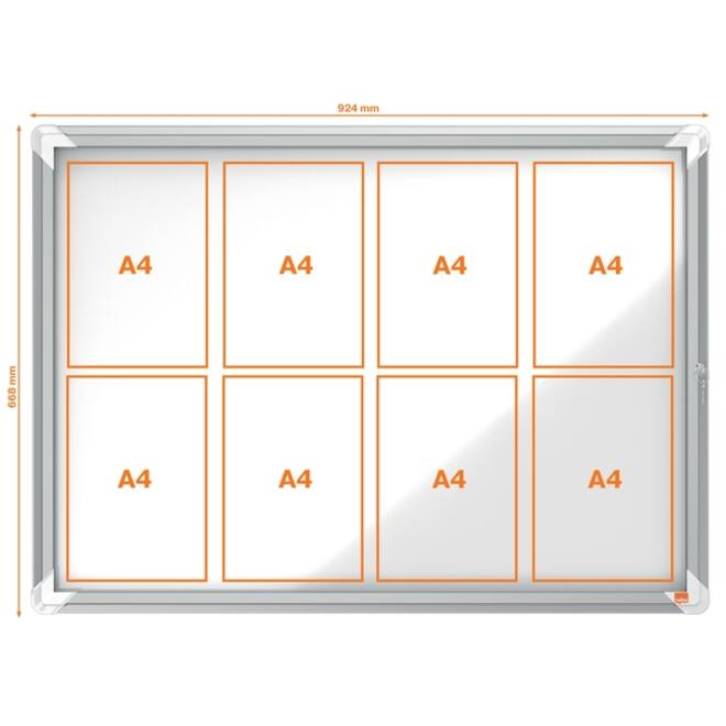 Binnenvitrine Nobo Premium Plus 8x A4 draaideur magnetisch