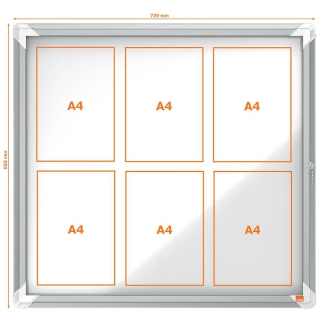 Buitenvitrine Nobo Premium Plus 6x A4 draaideur magnetisch