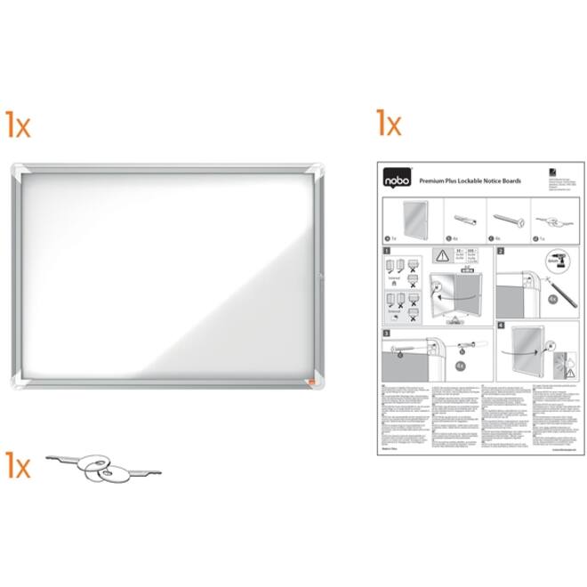 Buitenvitrine Nobo Premium Plus 9x A4 draaideur magnetisch
